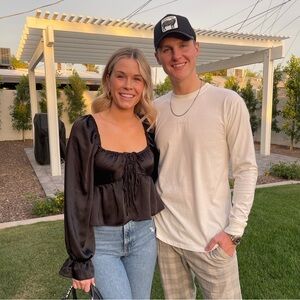 Topshop Black Ruffled Blouse